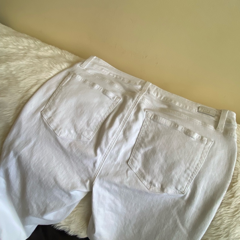 Paige Verdugo Ultra Skinny In Optic White Destructed Size 32 - Picture 11 of 12